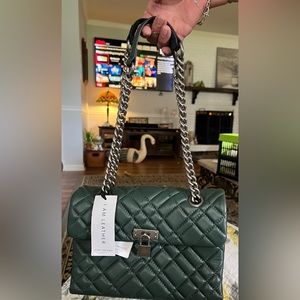 KURT GEIGER BRIXTON LOCK BAG TEAL ( DARK GREEN) NWT